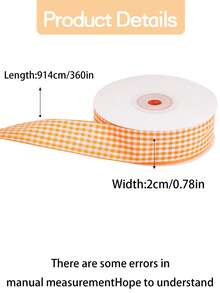 3 Rolls Orange Plaid Ribbon, Orange & White Thin Striped Decorative Ribbon And Buffalo Plaid Ribbon, Suitable For Autumn Holidays, Christmas Tree And Wreath Decoration, As Well As Valentine's Day And Birthday Gift Wrapping - Multicolor - View 6