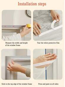 Winter Windproof & Cold-Proof Thickened Transparent Window Balcony Sealing Film, Window Sealing Windproof Thermal Insulation AC Curtain - White - View 10