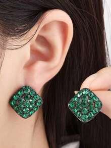 1 Pair Of Fashionable Personalities Exquisite And Elegant Earrings Suitable For Women's Daily Commuting ﻿ - Green - View 6