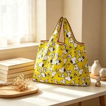 Tas Tote Snoopy Kartun, Tas Belanja Supermarket, Tas Bahu Lipat Portabel, Tas Kain - MultiWarna - View 5