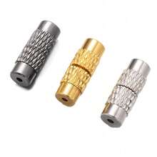 20pcs Brass Cylindrical Threaded Clasps, Barrel-Shaped Jewelry End Caps, Threaded Connectors, Copper Findings For Necklace, Bracelet And Other Jewelry Making - 20pcs - View 2