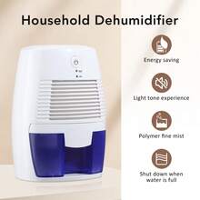 Hailicare 小型便攜式家用除濕機 USB 安靜烘乾 500ml 大水箱 滿水自動斷電保護 臥室衣櫥辦公室除濕 理想禮物 - 白色 - 查看 9