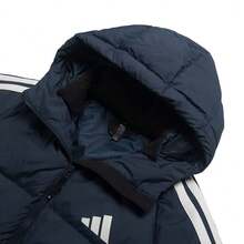 男式字母图案撞色条纹插肩袖运动连帽羽绒大衣 - 顏色 - 查看 3