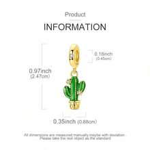 1 hạt charm bạc S925 hình cây và hoa, mạ vàng nhiều màu, kết hợp xương rồng, hoa hướng dương, bọ rùa và chuồn chuồn, khảm men màu và đá rhinestone, phong cách tự nhiên tươi mới, kèm hộp quà, tương thích với vòng tay và dây chuyền, phù hợp làm trang sức handmade DIY và quà tặng phong cách Mori hàng ngày - Nhiều màu - Xem 10