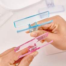 8pcs Set Jelly Color Acrylic Clips, 8 Color Combination, Highly Attractive Transparent Clips, Minimalist Large Acrylic Transparent Clips, Office Use Marker Stationery Storage Clips, File Organizer Clips, Suitable For Snack Bags, Photos, Documents And Multi-Purpose Clips - Jelly Color Hair Clip - View 2