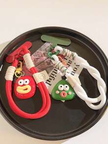 1pc Funny Ugly Cute Geometric Big Mouth Pendant Phone Case Lanyard With Clip, Camera Keychain Small Accessory Hanging Chain Universal Phone Lanyard - Multicolor - View 2