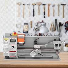 Compact Metal Lathe, 7'' X 16'', 800W, Precision Desktop Metalworking Lathe, Variable Speed 150-2500 RPM, Includes 3.9'' 3-Jaw Chuck & Tool Box For Detailed Part Crafting - 7" X 16", 800W - View 1