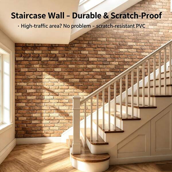 10/20/30pcs 3D Brick Texture Decorative Panels, Creative Indoor Surface Decoration, Home Interior Wall Art Mural, Holiday Home Decor Supplies
