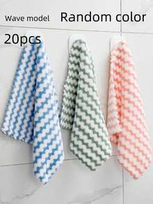 20/10/5pcs Colorful Coral Fleece Cleaning Cloth - Non-Greasy, Lint-Free, Multi-Purpose Kitchen, Bathroom And Bedroom Towel, Soft And Absorbent Outdoor Camping Kitchen Tool - Multicolor - View 7