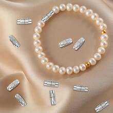 20pcs Brass Cylindrical Threaded Clasps, Barrel-Shaped Jewelry End Caps, Threaded Connectors, Copper Findings For Necklace, Bracelet And Other Jewelry Making - 20pcs - View 9