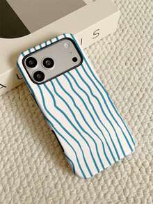 Free Shipping Thickened Anti-Drop Frosted Touch PC TPU 2-In-1 Phone Case Blue Striped Pattern Suitable For11/11PRO/11PROMAX/12/12PRO/12PROMAX/13/13PRO/13PROMAX/14/14PRO/14PROMAX/14PLUS/15/15PRO/15PROMAX/15PLUS/16/16pro/16promax/16PLUS/16E/17/17pro/17promax/AIR/GALAXY/S23/S23PLUS/S23FE/S23ULTRA/S24/24ULTRA/S24PLUS/S24FE/S25/25ULTRA - Multicolor - View 1