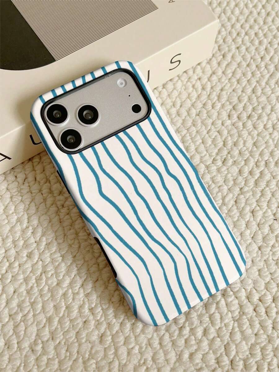 Free Shipping Thickened Anti-Drop Frosted Touch PC TPU 2-In-1 Phone Case Blue Striped Pattern Suitable For11/11PRO/11PROMAX/12/12PRO/12PROMAX/13/13PRO/13PROMAX/14/14PRO/14PROMAX/14PLUS/15/15PRO/15PROMAX/15PLUS/16/16pro/16promax/16PLUS/16E/17/17pro/17promax/AIR/GALAXY/S23/S23PLUS/S23FE/S23ULTRA/S24/24ULTRA/S24PLUS/S24FE/S25/25ULTRA - Multicolor - View 1
