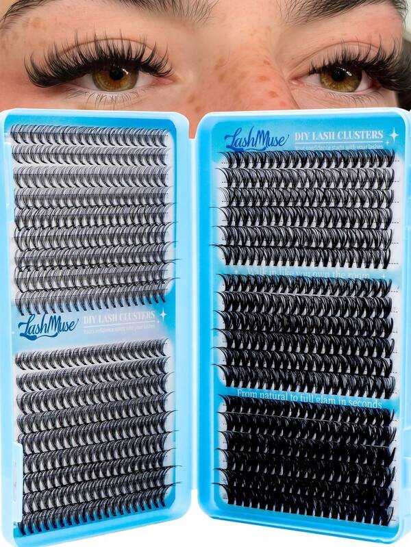 Fengxiu Eyelash Kit Ekstensi Bulu Mata Kapasitas Besar 720pcs, Set Ekstensi Bulu Mata Rusia 10D+20D+40D+50D+60D, Gugusan Bulu Mata Alami 3D, Gugusan Bulu Mata Lengkung D, Ekstensi Bulu Mata DIY, Gugusan Bulu Mata Berbagai Gaya, Berbagai Efek Riasan Alami, Bulu Mata Palsu Segmen Tunggal yang Dapat Digunakan Kembali, Ringan dan Lembut, Ekstensi Bulu Mata DIY di Rumah, Sempurna untuk Riasan Sehari-hari, Pernikahan, Ulang Tahun, Wisuda, Halloween, Natal, Tahun Baru, Hari Valentine, Riasan Glamor Liburan.