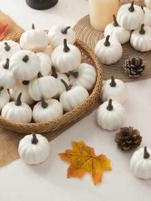 1/5/10pcs Artificial Mini Pumpkin, Suitable For Halloween DIY Wreath Handmade, Autumn Home Decor, Kitchen Tabletop Decoration, Seasonal Fruit Bowl Display, Autumn Door Wreath, Thanksgiving Table Centerpiece, Autumn Wedding Decoration, Tabletop Party Artificial Decoration Props - New Model - View 4