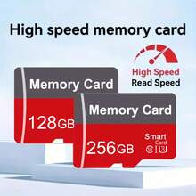 256GB Memory Card, 128GB, 64GB, 32GB TF Card - High-Speed Memory Card, Suitable For Smartphones, Tablets, Cameras, Game Consoles, Dash Cams And Other Devices, File Storage - Red-grey - View 1
