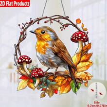 2D Plano, 1 Peça Pássaro Apanhador de Sol, Decoração de Janela Acrílica Pendurada, Decoração de Jardim Acrílica com Tema de Animal, Decoração de Casa e Janela para Aniversário e Festival, Presente Ideal para Família e Amigos, Decoração de Pássaro - Multicolorido - Visão 4