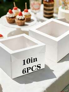 Cake Box With Cake Board, 12 Inch High Cake Box, Cake Transport Container, White Cake Tray Holder For Baking Foods Cookies Desserts Pastries Cupcakes Bakery (12 X 8 Inch) - View 27