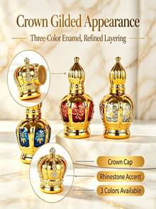 12ML Crown Gold Perfume Refill Bottle, Glass Perfume Roller Ball Bottle, Gilded Portable Cosmetic Roller Ball Bottle - View 4