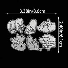 金屬切割嬰兒鞋模板 4.05*1.29 英吋 銀色 1件 可重複使用 可愛款 適用於剪貼簿 DIY 相簿、印章壓紋模具、卡片製作 - 銀白色 - 查看 7
