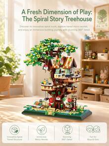 1486pcs Lakeside A-Frame Cabin Building Set, Adult DIY Assembly Puzzle, Stress Relief Relaxing Craft Activity, Desktop Decor/Holiday Souvenir - Multicolor - View 3