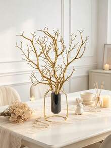 1/5PCS Golden Artificial Deer Antler Branches Suitable For Wedding Table Decoration, Party Supplies, Valentine's Day, Gifts, Birthdays, Graduation Ceremonies, Home Decoration, Back To School Season, School Supplies, Christmas Decoration - Gold - View 5
