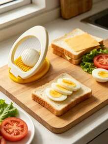 Egg Slicer, Multi-Function Egg Slicer, Kitchen Accessories, Fruit Salad Slicer, Kitchen Gadget, Egg Slicing Tool, Creative Kitchen Tool; Suitable For Slicing Hard-Boiled Eggs, Strawberries, Ham, Fruits And More - Multicolor - View 2