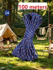 10/50/100m Black Nylon Braided Rope, Durable Twisted Polypropylene Cord, Suitable For Outdoor Use, Clothesline, Tent DIY, Handicraft And Binding - Multicolor - View 36
