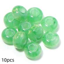 10pcs High Quality 14mm Gilded Multi-Color Flat Round Large Hole Beads, Exquisite Loose Spacing Beads, Suitable For Jewelry, Jewelry Making Bracelets, Necklaces, Earrings, Keychains, Phone Chains, DIY Handicrafts Enthusiasts - Gilded Solid Color - View 14
