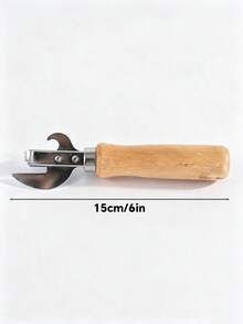 Customizable Wooden Handle Can Opener, Stainless Steel Multi-Function Manual Can Opener, And Effortless Kitchen Lid Opener, Laser Engraved Personalized Kitchen Tool, Vintage Style Kitchen Gadget, Suitable For Camping, Picnic And Home Use, Easy To Operate And For Hands Food Can Opener - Multicolor - View 2