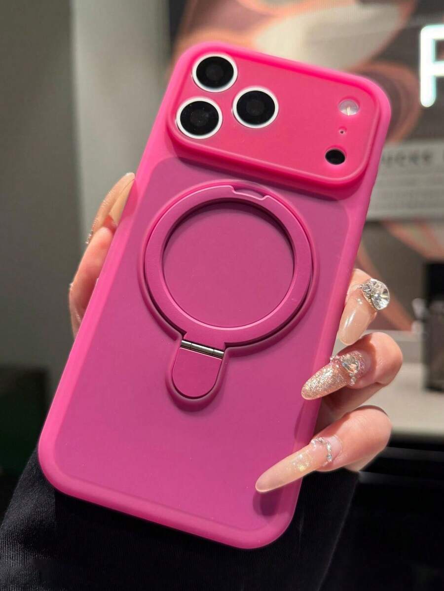 Matte Skin Feel Jelly Ring Holder Soft Magnetic Phone Case Compatible With IPhone 17 Pro Max 17 Pro 17 16 Pro Max 16 Pro 16 15 Pro Max 15 Pro 15 14 Pro Max 14 Pro 14 13 Pro Max 13 Premium Integrated Bracket Shockproof Cover