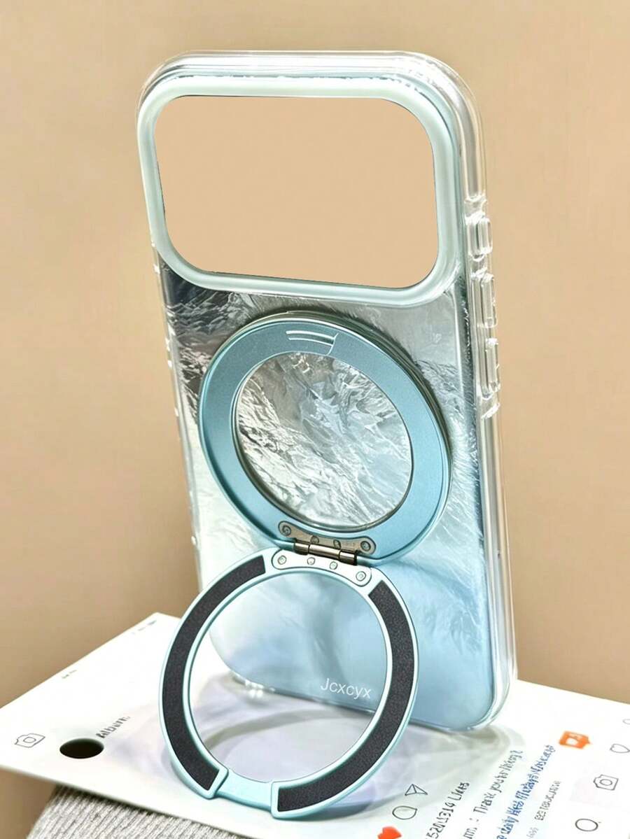 Casing Ponsel Motif Gletser Warna Solid Lucu dengan Stand, Kompatibel dengan iPhone 18 Pro Max 18Pro 17 Pro Max 17 Pro 17 16 Pro Max 16 Pro 16 15 Pro Max 15 Pro 15 14 13 12 Pro Max 11, Pelindung Belakang Lembut dan Tahan Guncangan - Biru - View 1