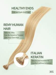 I Tip Hair Extensions Human Hair Extensions Color 1b Nature Black Straight Real Human Hair I Tip Keratin Extensions Invisible I Tip Human Hair Extensions Festival Concert Accessories Summer Travel Holiday Essentials - S27/613 - View 3