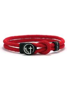 1Pc Men Rope Knot Bracelet, Christian Cross Engraved Wristband, Never Give Up Inspirational Paracord Hand Rope, Faith Religious Jewelry Gift For Guys - 4mm Bracelet - View 14