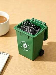 Tempat Sampah Mini Hijau untuk Meja, Keranjang Penyimpanan Kantor, Penjepit Kertas, dan Aksesori Meja Kecil - Versi yang ditingkatkan - View 5