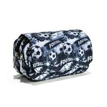Multi-Style Football Printed Pencil Case, Unisex, Double-Layer Flip-Top Stationery Box, Can Hold Pencils, Keys, Phones, Coins, Ba, First Day Of School - Multicolor - View 21