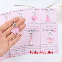 11pcs Pink Breast Cancer Awareness Keychains For Women, Hope & Strength Alloy Pendant With Inspirational Quote Cards, Thoughtful Gift For Breast Cancer Fighters, Team Support Gift, Breast Cancer Awareness Month Supplies, Pink Ribbon, Pink October - Multicolor - View 5