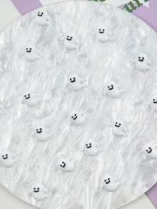 20/30/50pcs Cute Mini Cartoon Halloween Ghost Resin Nail Art Rhinestones, DIY Handmade 3D Nail Decoration Jewelry - Multicolor - View 5