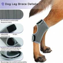 1pc Dog Leg Brace, Suitable For Limb Joint, Wound, Sprain And Arthritis Recovery Treatment - Grey - View 3
