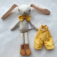 [Long-Eared Rabbit Baby]1pc Handmade Linen Long-Eared Rabbit Plush Doll, Easter Gift, Baby Full Moon Gift - Long-eared Rabbit Plush Toy - View 10