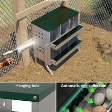 Galvanized Metal Chicken Nesting Box With 6 Roll Out Compartments, Perch Rod, Egg Tray & Training Eggs, Rustproof With Legs, Outdoor Poultry Laying Box For Farm Coop - Dark Green - View 3