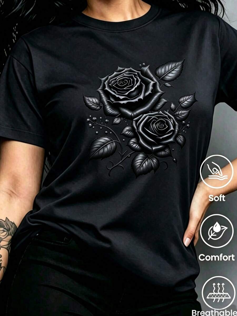 Women T-Shirts - 黑色1 - 查看 1
