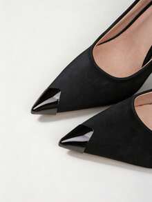 2pcs DIY Metal Pointed Toe Shoe Toe Protector Covers High Heel Shoe Toe Anti-Wear Repair Accessories Luxury Fashion DIY Shoe Decor - Black - View 2