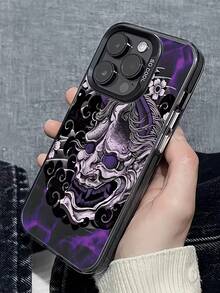 1件裝黑色紫色火焰閃電惡魔極簡個性化TPU防震全包覆手機殼，適用於Apple 17 16 15 14 13 12 11 Pro Max Air及系列 - 彩色 - 查看 2