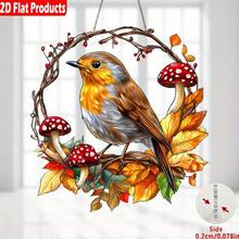 2D Plano, 1 Peça Pássaro Apanhador de Sol, Decoração de Janela Acrílica Pendurada, Decoração de Jardim Acrílica com Tema de Animal, Decoração de Casa e Janela para Aniversário e Festival, Presente Ideal para Família e Amigos, Decoração de Pássaro - Multicolorido - Visão 3