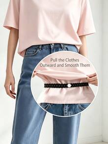 Lace Trim Hem Waistband, Adjustable Hem Regulator, Invisible Button Extender, Suitable For T-Shirts, Dresses, Shirts, Sweaters And Pants, Used To Shorten Clothing Length, Universal Home Sewing Tool - Multicolor - View 2