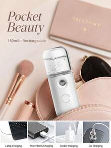 Handheld Mini Hydrating Mist Humidifier Beauty Device Moisturizing Skin Care USB Rechargeable, Nano Mist Facial Beauty Cold Spray Humidifier Oxygen Infusion Portable Small Steam Face Moisturizer USB Rechargeable Mist Device - Multicolor - View 5
