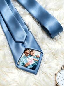 Personalized Photo Tie Patch, Customized Commemorative Tie Sticker, Wedding Tie Decoration, Gift For Dad, Grandpa, Groom's Father, Valentine's Day - Multicolor - View 5