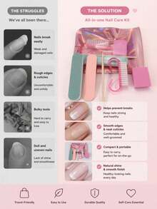Mini Nail File And Exfoliating Stick Set, Includes Nail File, Brush - Complete Manicure/Pedicure Tool Kit, Suitable For Travel, Salon - Multi-Functional Foot And Nail Care Set, Travel Portable Kit, Daily Use - A - View 6