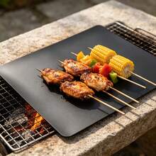8 Pieces Reusable Non-Stick BBQ Grill Mat, Heat Resistant Baking Liner For Gas Charcoal Barbecue Outdoor Grilling - 8pcs - View 1