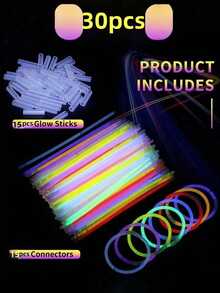 30/50/100/200pcs (Includes Connectors + Glow Sticks) Colorful Glow Bracelets, Disposable Glow Sticks For Concerts, Parties, Camping, Outdoor Events - Multicolor - View 10
